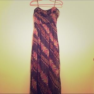 Black maxi dress with designs