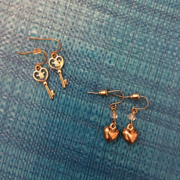 2 sets of heart earrings