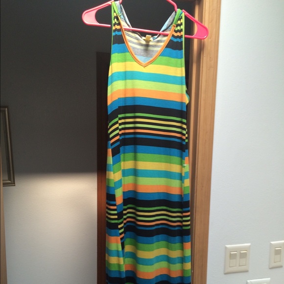 Hooded stripped maxi dress brand new never worn