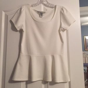 White peplum top..