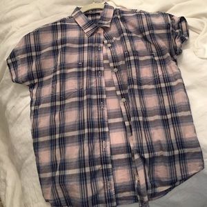 Joes Jeans short sleeve lightweight plaid shirt