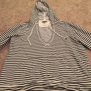 Blue white stripped hoodie