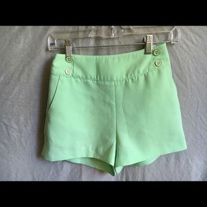 Green high waisted shorts