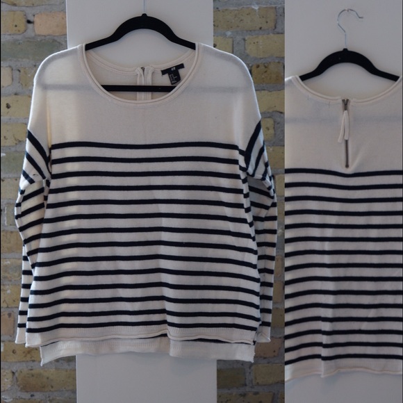 Striped Sweater with Zipper