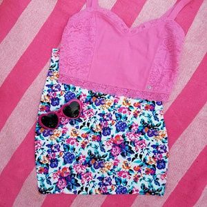 LAST CHANCE Pin up White Floral Pencil Skirt