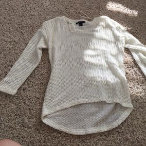 white knit sweater