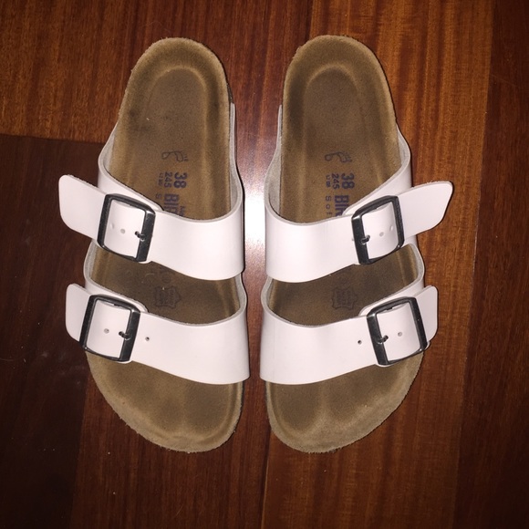 White Arizona soft bed Birkenstocks