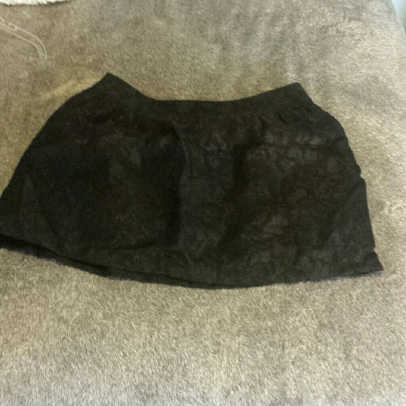 Black patterned circle skirt