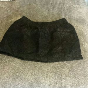 Black patterned circle skirt