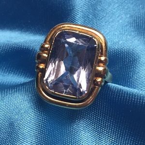 💙FOR LUXE_QUEEN ONLY! 14K VintageTopaz Bezel Ring