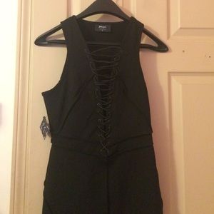 NWT NastyGal lace up little black dress