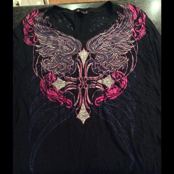 rock n roll cowgirl burnout bling shirt...... - Picture 1 of 3