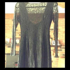 Black lace dress. Worn once to a wedding.
