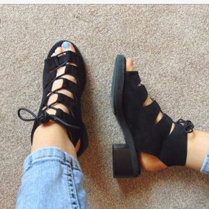 Black gladiator sandals