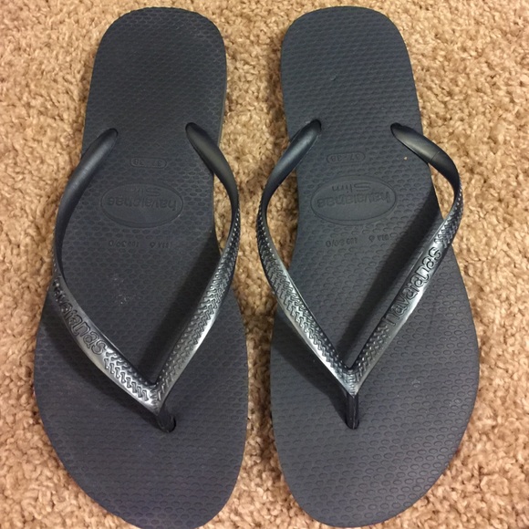 Navy flip flops