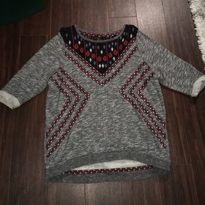 Gray Aztec sweater - large