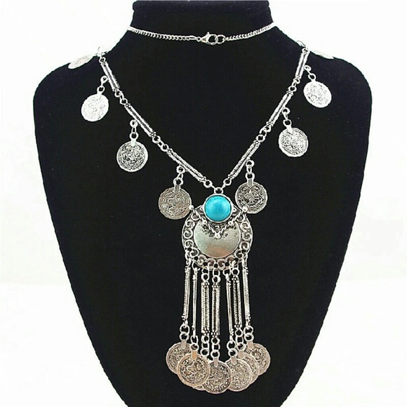 Medallion Coin Statement Necklace - Picture 2 of 4
