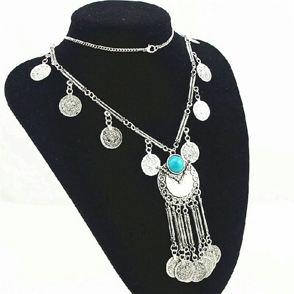 Medallion Coin Statement Necklace - Picture 3 of 4