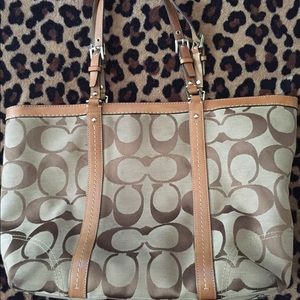 Authentic Coach Signature Monogram Tote