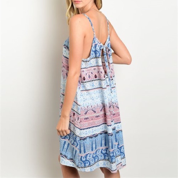Spaghetti Strap Mixed Print Tank Dress - Picture 3 of 3