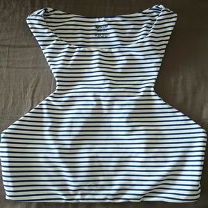 Barbados Top  / blue and white stripes