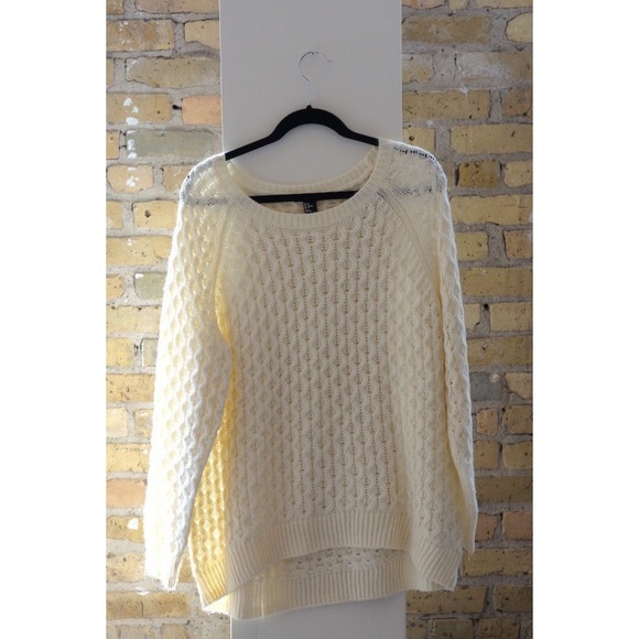 Cream Oversized Cable Knit Sweater