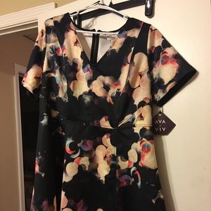 Ava & Viv Multi Print Dress Size 1X