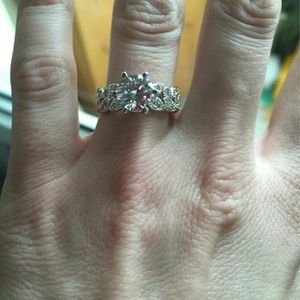 Sterling silver 925 diamond CZ ring bridal wedding