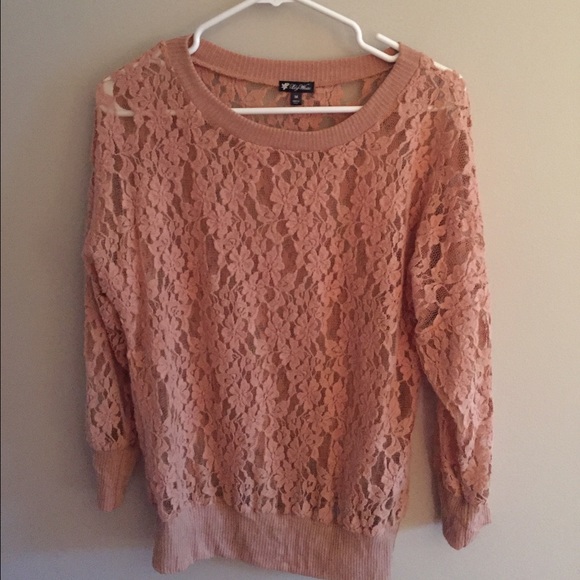 Long sleeve lace sweater
