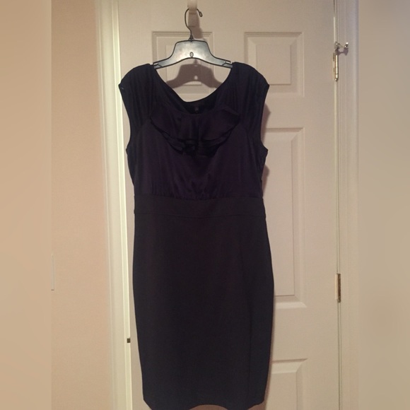 Royal purple & dark gray work dress; The Limited - Picture 1 of 4