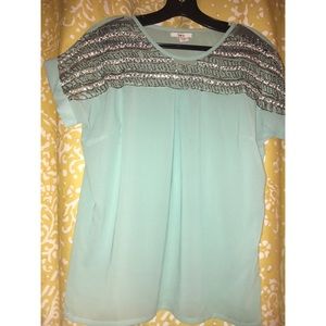 Bar III turquoise jeweled shirt! Never worn