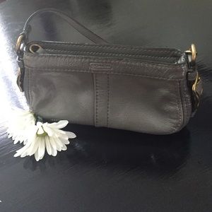 Coach platinum grey clutch
