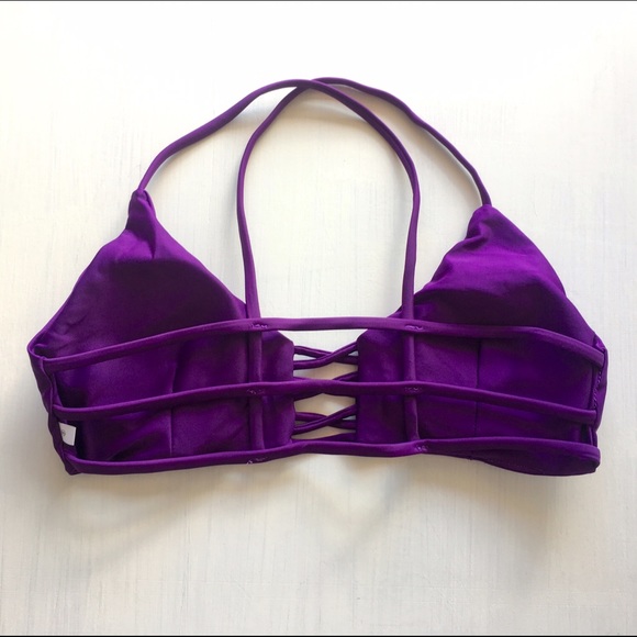 FLASH SALE! Sexy Purple Strappy Sports Bikini TOP - Picture 2 of 4
