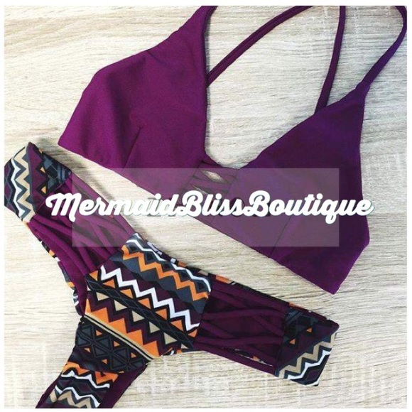 FLASH SALE! Sexy Purple Strappy Sports Bikini TOP - Picture 3 of 4