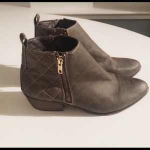 Grey Vegan Leather Booties