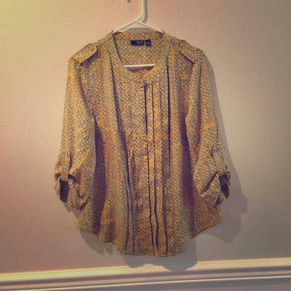 Yellow Patterned Button-Up