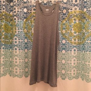 Long Old Navy razor back tank in gray.