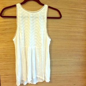 White Tank w/ Gold Sequin Accents