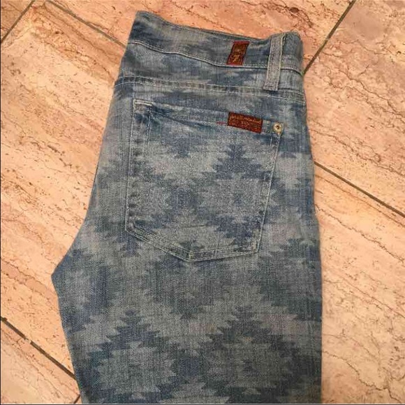 7 For All Mankind skinny tribal print jeans