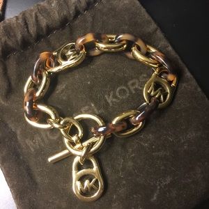 Michael Kors tortoise acetate link bracelet NWOT