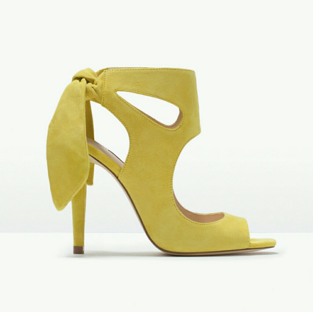 Zara yellow high heel sandals