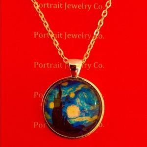 Vintage art necklace- Starry night