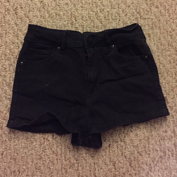 Bullhead Denim Black Super High Rise Shorty
