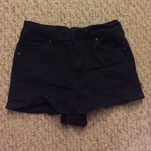 Bullhead Denim Black Super High Rise Shorty