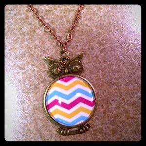 Chevron Owl Necklace