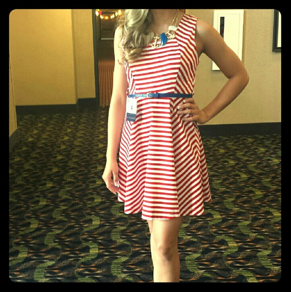 Candy striped skater dress