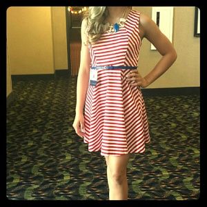 Candy striped skater dress