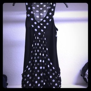 Polka dot black and white tank