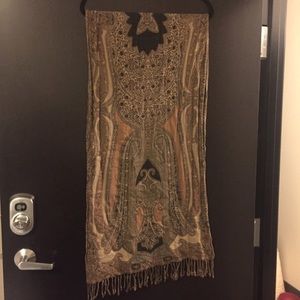 Brown Paisley Patterned Scarf