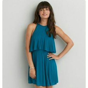American Eagle Soft & Sexy High Neck Flounce dress